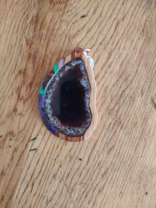 Pecan wood with agate inlay