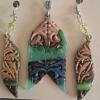  wood pendant and earing set