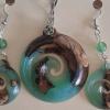  wood pendant and earing set