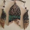  wood pendant and earing set