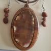  wood pendant and earing set