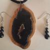  wood pendant and earing set