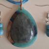  wood pendant and earing set