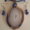  wood pendant and earing set