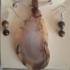  wood pendant and earing set