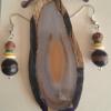  wood pendant and earing set