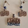  wood pendant and earing set