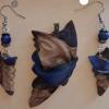  wood pendant and earing set